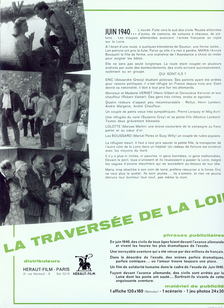 Scenario de : la traversee de la Loire, 1961