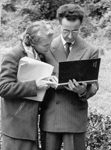 photo du tournage 1953 (Jean et Michelle Gourguet, co-scenariste et premiere assistante)